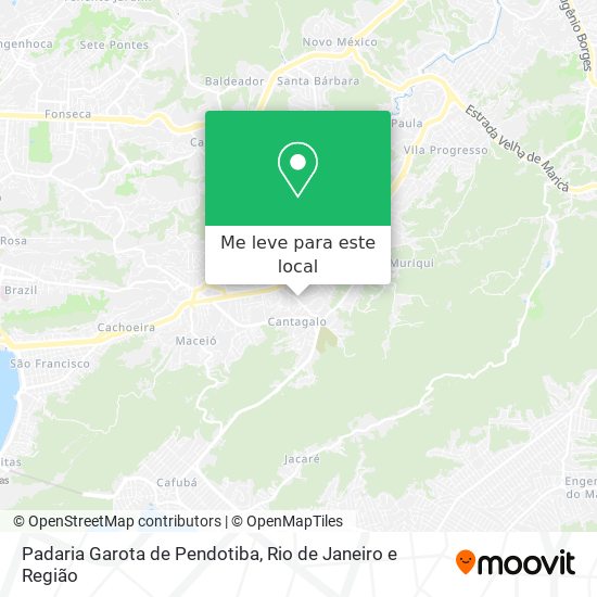 Padaria Garota de Pendotiba mapa