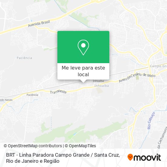 BRT - Linha Paradora Campo Grande / Santa Cruz mapa