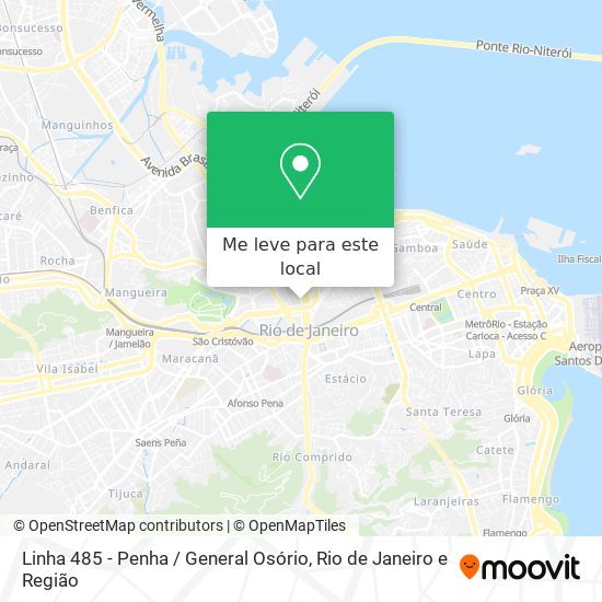 Linha 485 - Penha / General Osório mapa