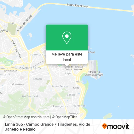 Linha 366 - Campo Grande / Tiradentes mapa