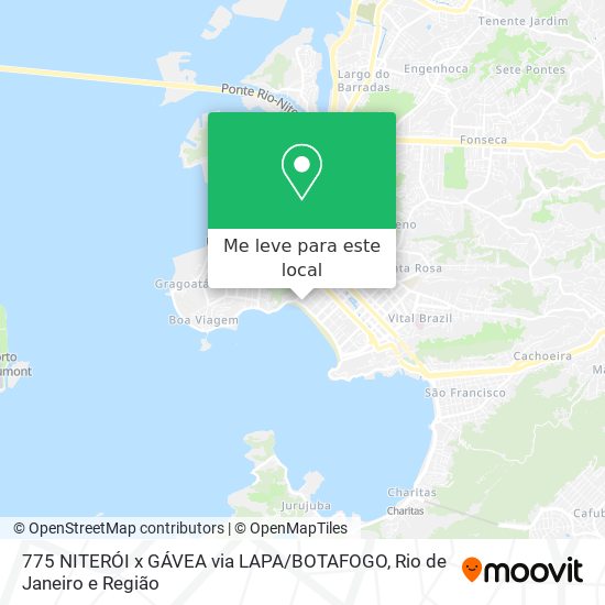 775 NITERÓI x GÁVEA via LAPA / BOTAFOGO mapa