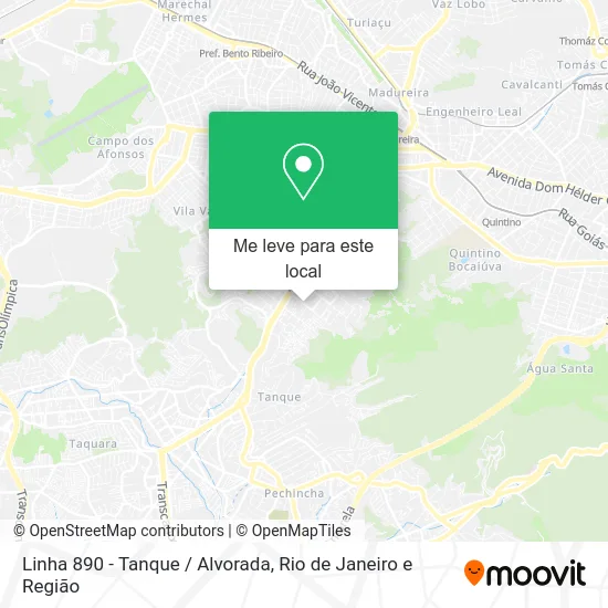 Linha 890 - Tanque / Alvorada mapa