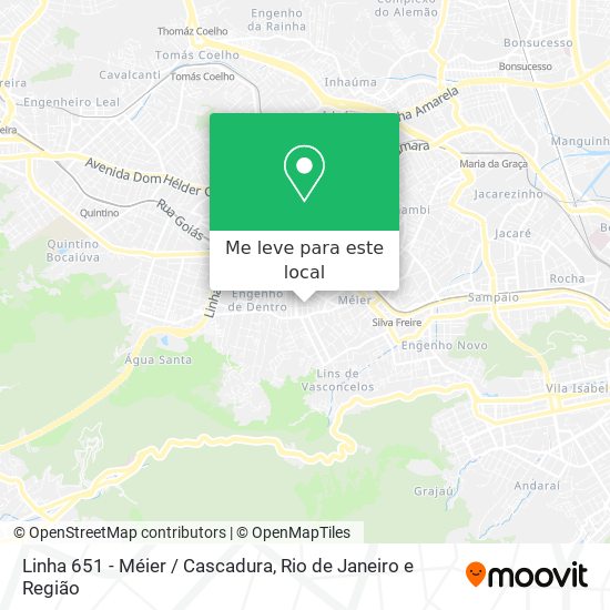 Linha 651 - Méier / Cascadura mapa
