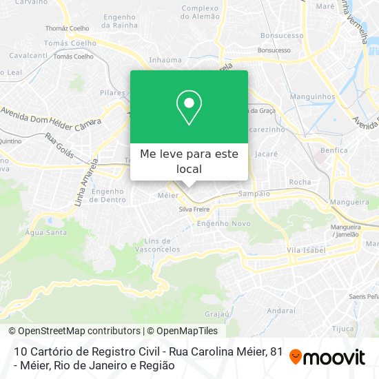 10 Cartório de Registro Civil -    Rua Carolina Méier, 81 - Méier mapa