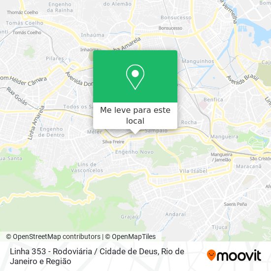 Linha 353 - Rodoviária / Cidade de Deus mapa