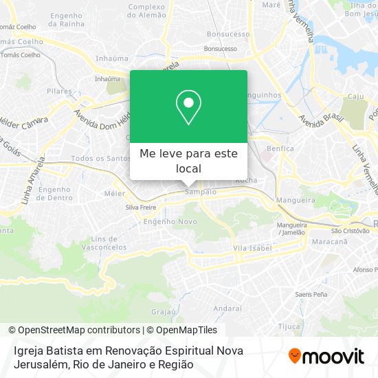 Igreja Batista em Renovação Espiritual Nova Jerusalém mapa