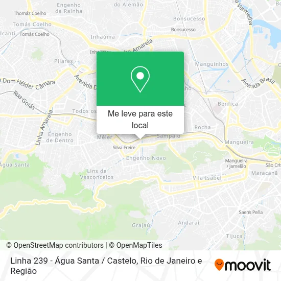 Linha 239 - Água Santa / Castelo mapa