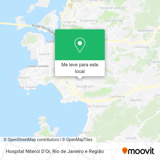 Hospital Niterói D'Or mapa