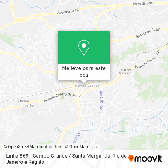 Linha 869 - Campo Grande / Santa Margarida mapa