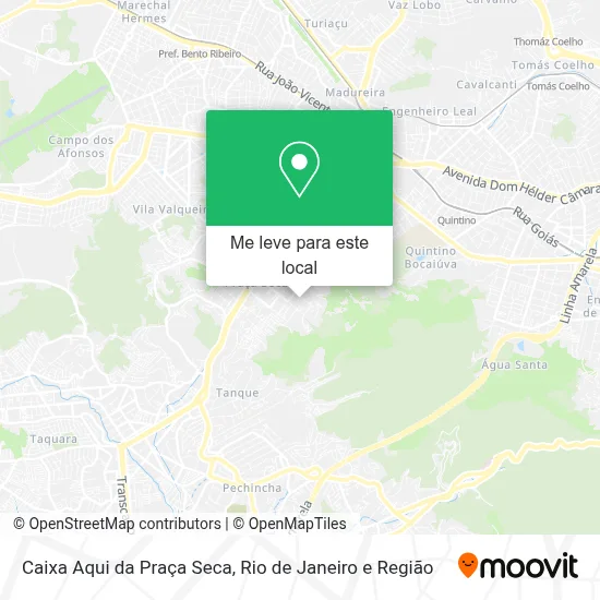 Caixa Aqui da Praça Seca mapa