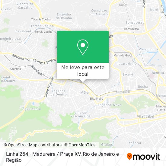Linha 254 - Madureira / Praça XV mapa