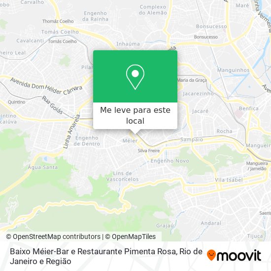 Baixo Méier-Bar e Restaurante Pimenta Rosa mapa