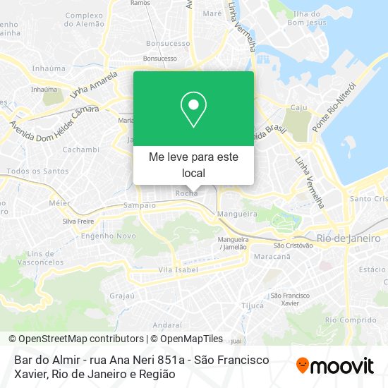 Bar do Almir - rua Ana Neri 851a - São Francisco Xavier mapa