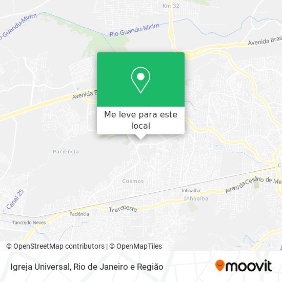 Igreja Universal mapa