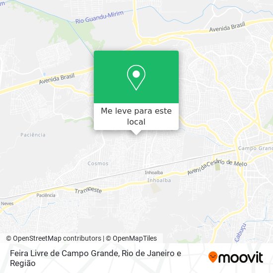 Feira Livre de Campo Grande mapa