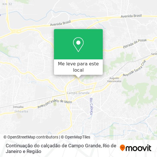 Continuação do calçadão de Campo Grande mapa
