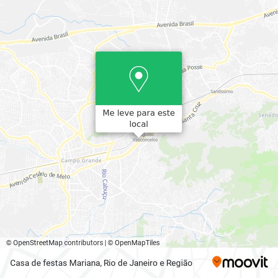 Casa de festas Mariana mapa