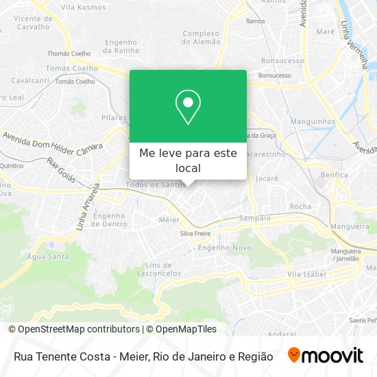 Rua Tenente Costa - Meier mapa