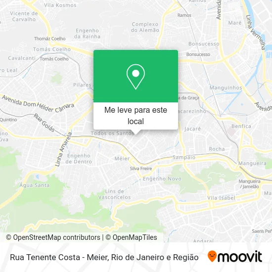 Rua Tenente Costa - Meier mapa