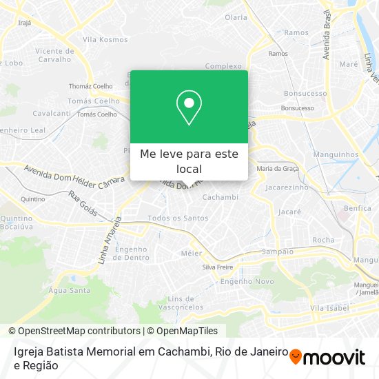 Igreja Batista Memorial em Cachambi mapa