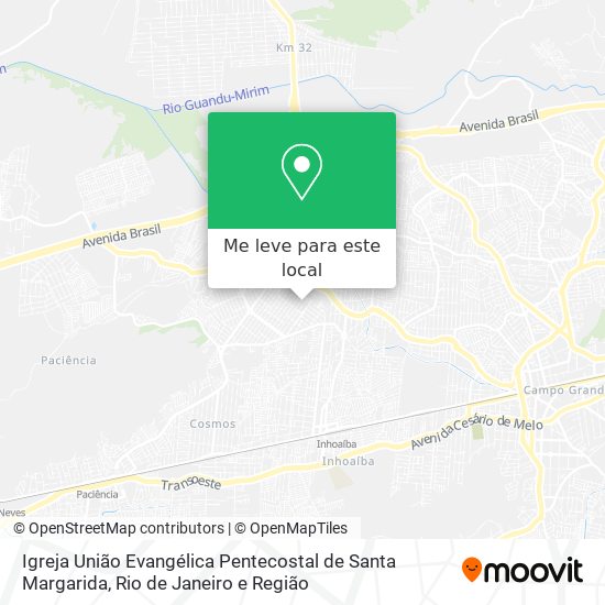Igreja União Evangélica Pentecostal de Santa Margarida mapa