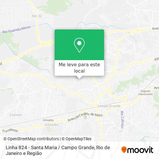 Linha 824 - Santa Maria / Campo Grande mapa