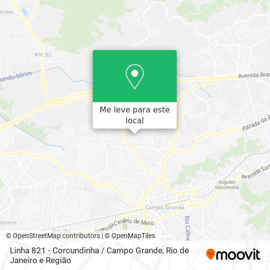 Linha 821 - Corcundinha / Campo Grande mapa