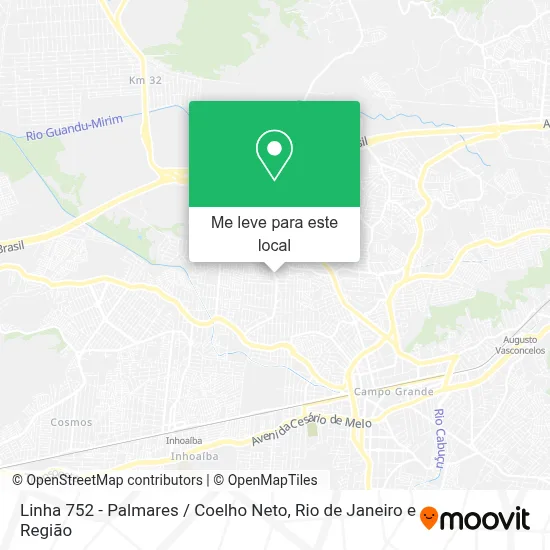 Linha 752 - Palmares / Coelho Neto mapa