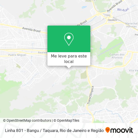 Linha 801 - Bangu / Taquara mapa
