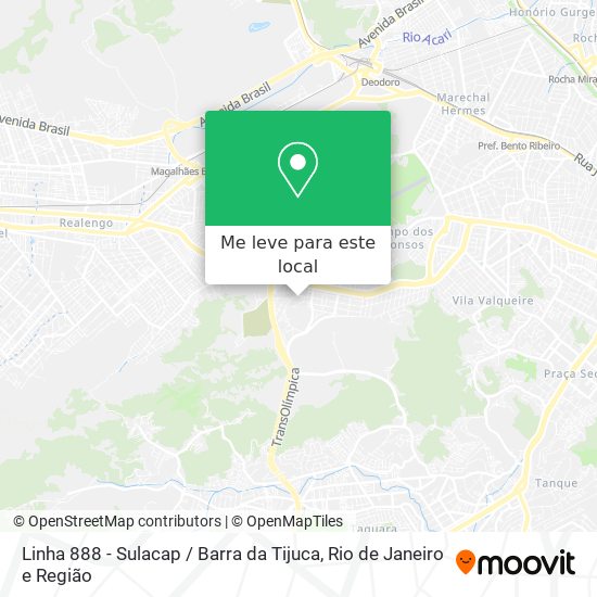 Linha 888 - Sulacap / Barra da Tijuca mapa