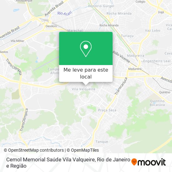 Cemol Memorial Saúde  Vila Valqueire mapa