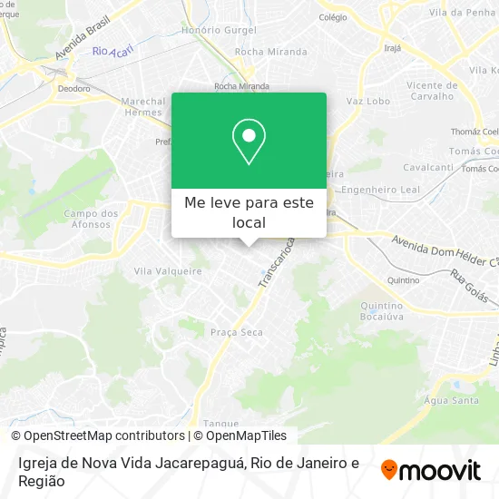 Igreja de Nova Vida Jacarepaguá mapa