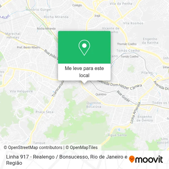 Linha 917 - Realengo / Bonsucesso mapa