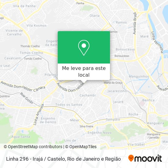 Linha 296 - Irajá / Castelo mapa