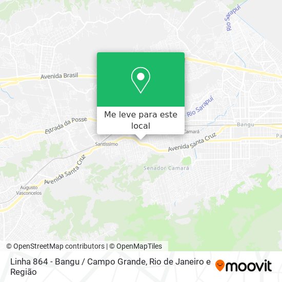 Linha 864 - Bangu / Campo Grande mapa