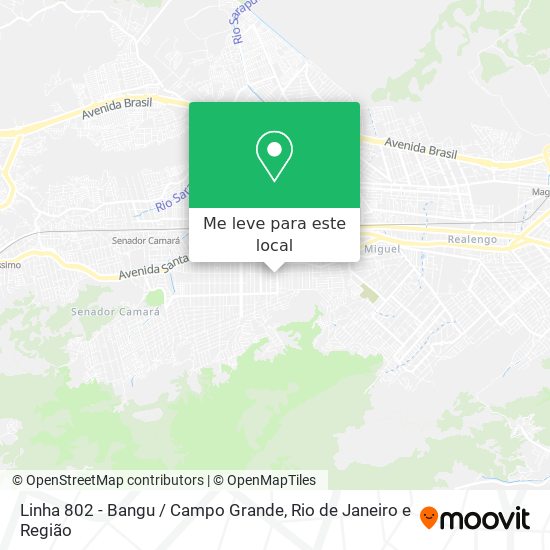 Linha 802 - Bangu / Campo Grande mapa