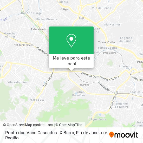Ponto das Vans Cascadura X Barra mapa