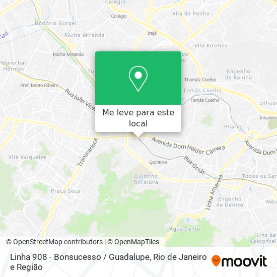 Linha 908 - Bonsucesso / Guadalupe mapa