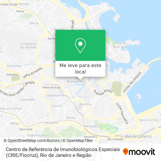 Centro de Referência de Imunobiológicos Especiais (CRIE / Fiocruz) mapa