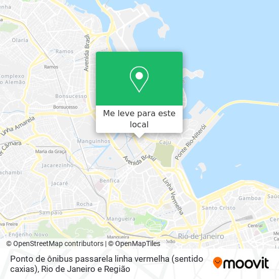 Ponto de ônibus passarela linha vermelha (sentido caxias) mapa