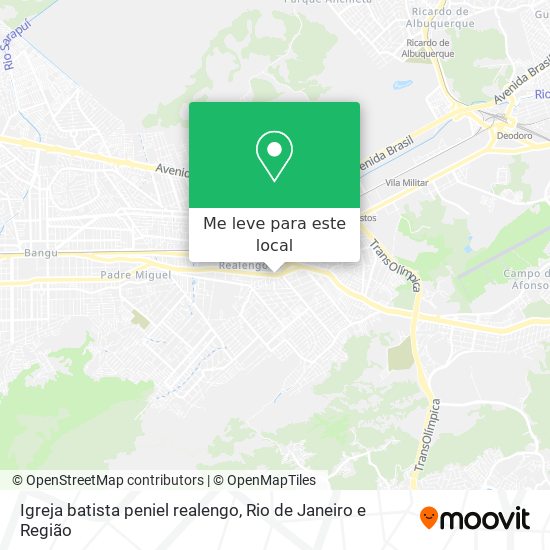 Igreja batista peniel realengo mapa