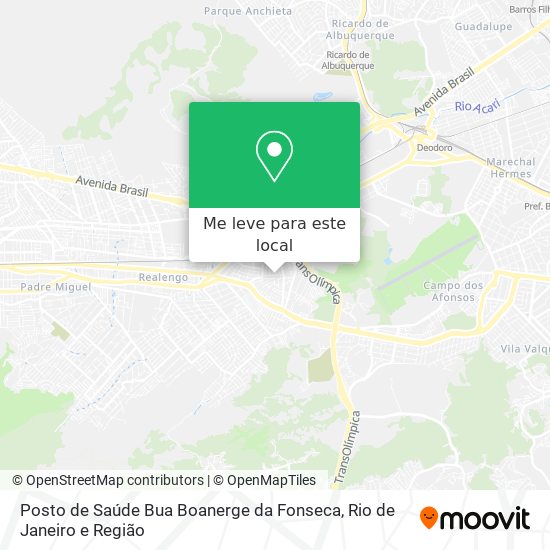 Posto de Saúde Bua Boanerge da Fonseca mapa