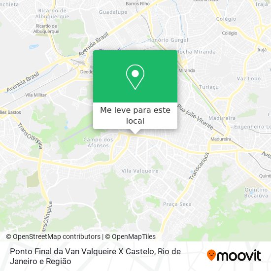 Ponto Final da Van Valqueire X Castelo mapa