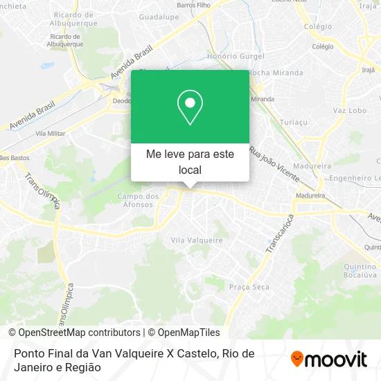 Ponto Final da Van Valqueire X Castelo mapa