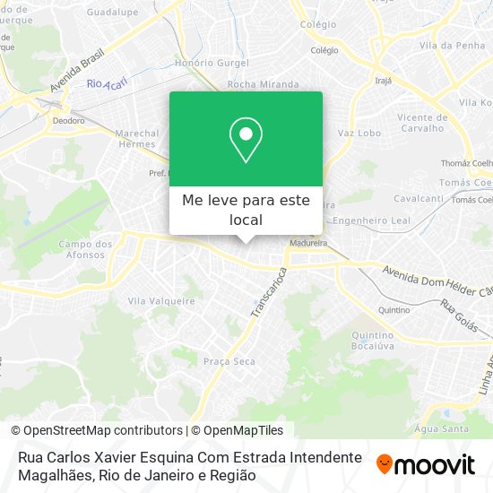 Rua Carlos Xavier Esquina Com Estrada Intendente Magalhães mapa