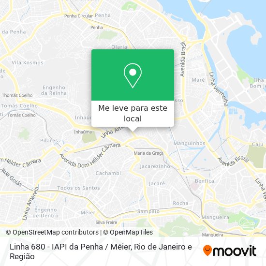 Linha 680 - IAPI da Penha / Méier mapa