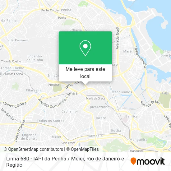 Linha 680 - IAPI da Penha / Méier mapa