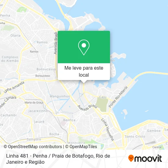 Linha 481 - Penha / Praia de Botafogo mapa