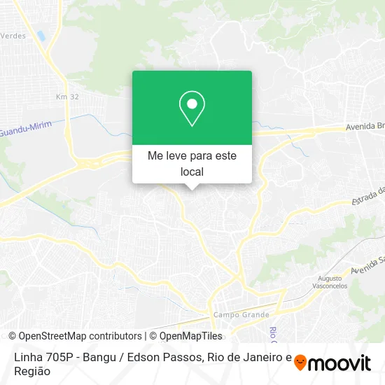 Linha 705P - Bangu / Edson Passos mapa