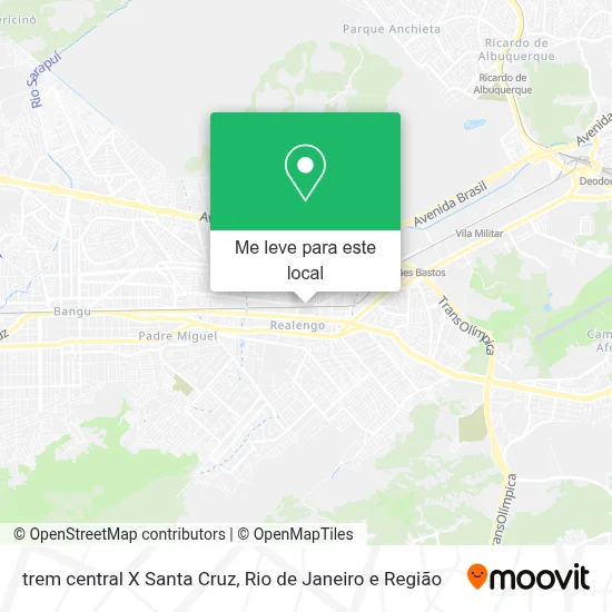 trem central X Santa Cruz mapa